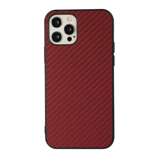 iPhone 12 Pro Max shockproof case carbon fiber texture close-up view