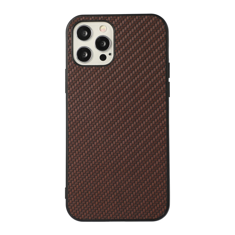 Carbon Fiber Skin PU + PC + TPU Shockprof Protective Case, For iPhone 12 Pro Max