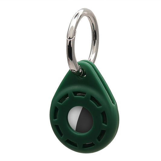 Silica gel AirTag protective case with keychain ring loop in soft matte finish
