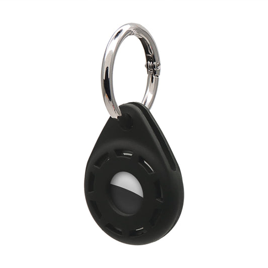 Anti-scratch AirTag accessory in flexible silica gel with metal ring for keys