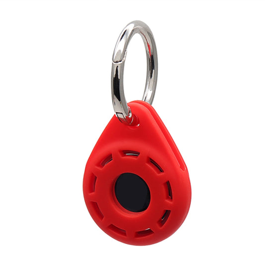 Durable AirTag protective shell showcasing soft-touch silicone exterior and safety loop