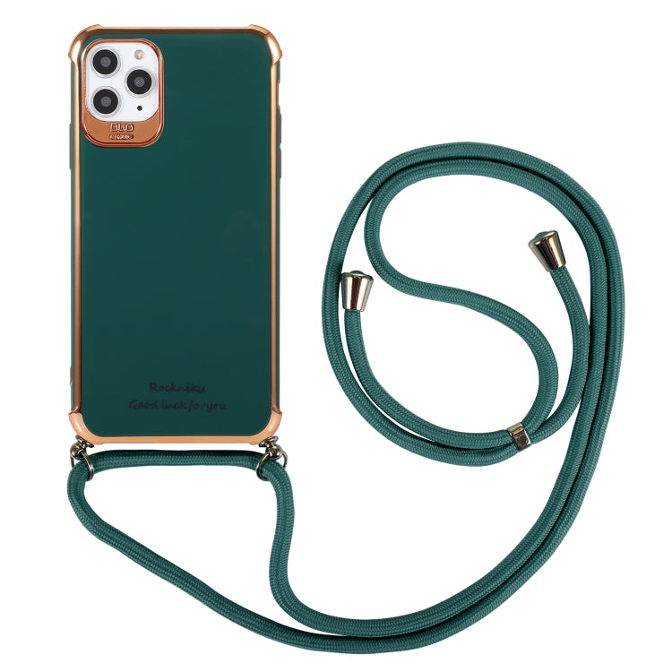 Electroplating TPU Four-Corner Shockproof Protective Case with Lanyard, For iPhone 12 mini