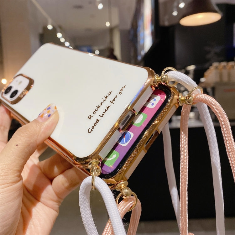 Electroplating TPU Four-Corner Shockproof Protective Case with Lanyard, For iPhone 12 mini