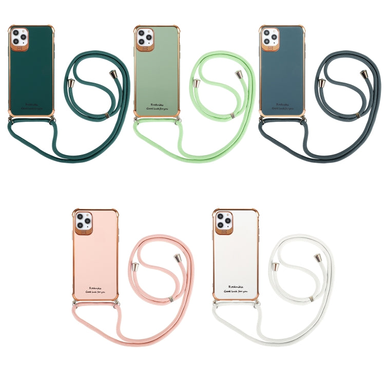 Electroplating TPU Four-Corner Shockproof Protective Case with Lanyard, For iPhone 12 mini