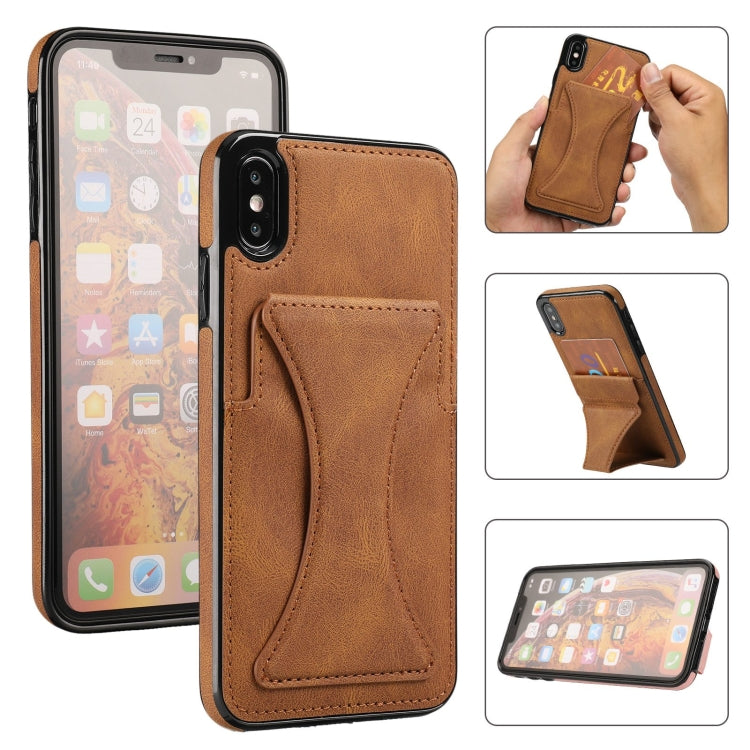 Ultra-thin Shockproof Protective Case with Holder, For iPhone 8 Plus / 7 Plus, For iPhone XS Max, For iPhone XS / X