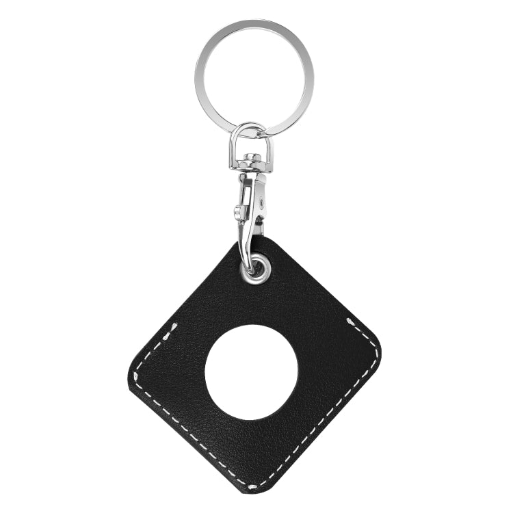 Square PU Leather Case Shockproof Anti-scratch Protective Cover with Keychain Ring Loop