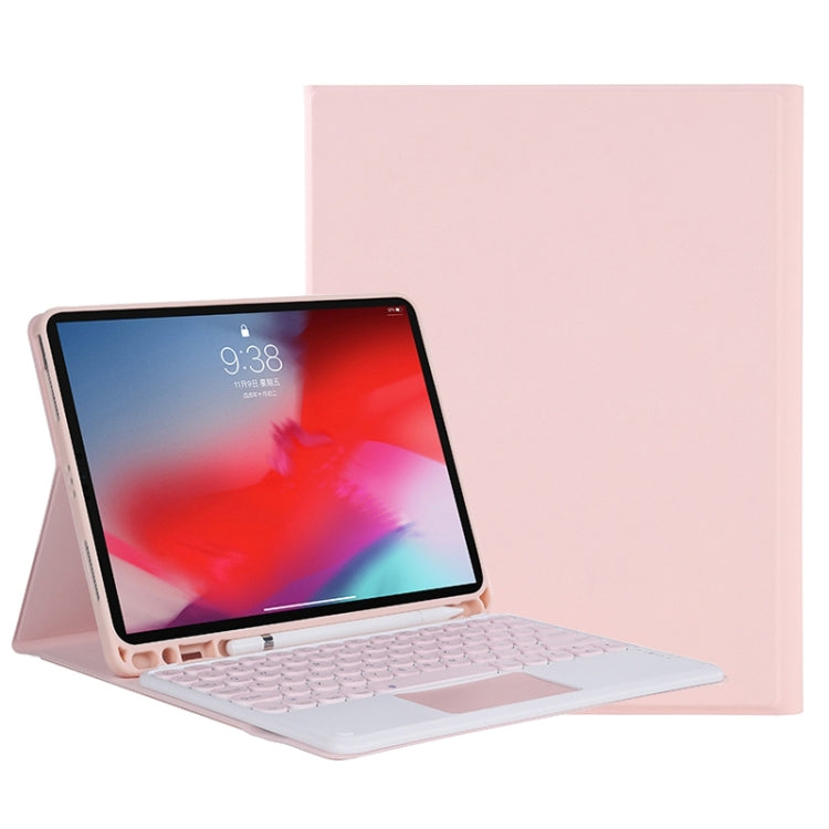 Étui en cuir pour clavier Bluetooth détachable YT11B-A 2021, couleur bonbon, texture peau, touches rondes, avec contrôle tactile, emplacement pour stylet et support, pour iPad Pro 11 2021 / Air4 / Air5 / Pro 11