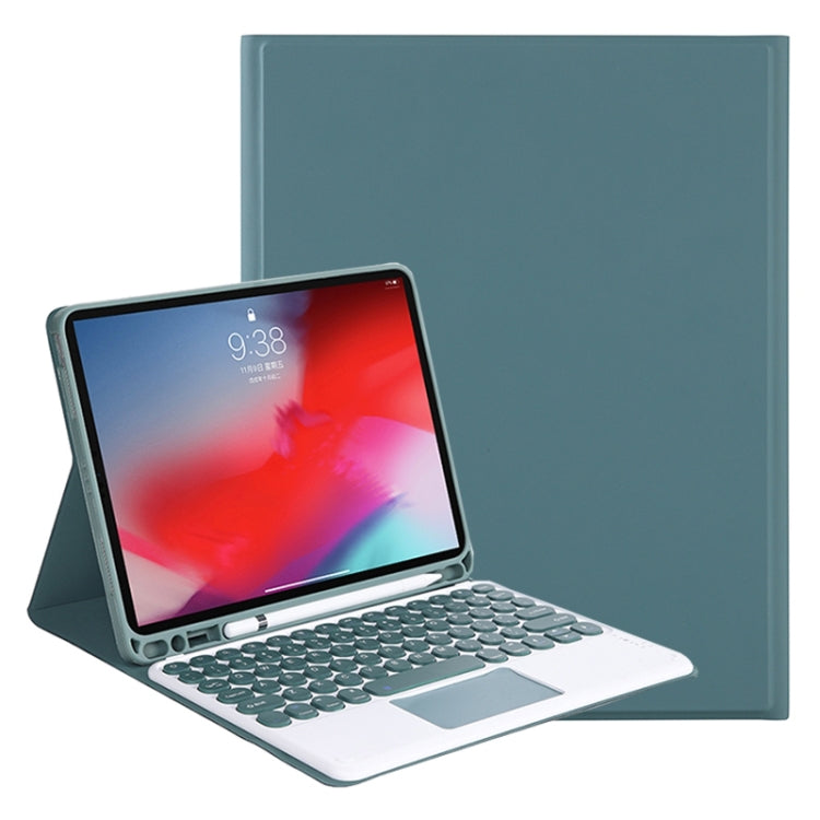 YT11B-A 2021 Detachable Candy Color Skin Texture Round Keycap Bluetooth Keyboard Leather Case with Touch Control & Pen Slot & Stand, For iPad Pro 11 2021 / Air4 / Air5 / Pro 11