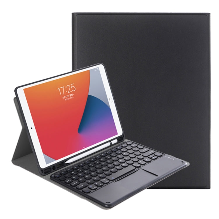 YA11B-A 2021 Detachable Lambskin Texture Round Keycap Bluetooth Keyboard Leather Case with Touch Control & Pen Slot & Stand, For iPad Pro 11 2021 / Air4 / Air5 / Pro 11