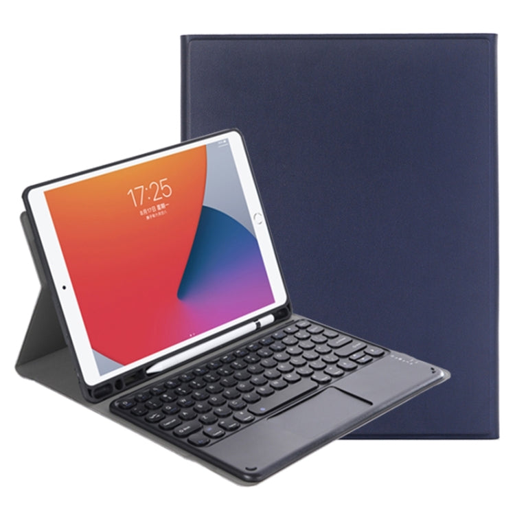 YA11B-A 2021 Detachable Lambskin Texture Round Keycap Bluetooth Keyboard Leather Case with Touch Control & Pen Slot & Stand, For iPad Pro 11 2021 / Air4 / Air5 / Pro 11
