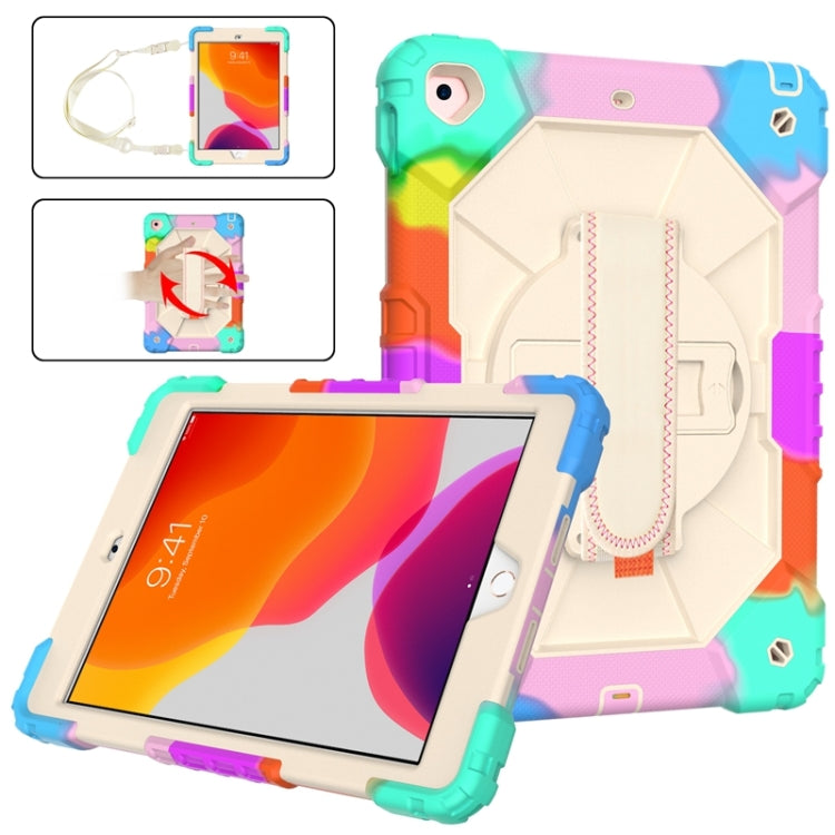 Coque de protection antichoc en silicone et PC avec support et bandoulière, motif robot contrasté, pour iPad 10.2 (2021/2020/2019)