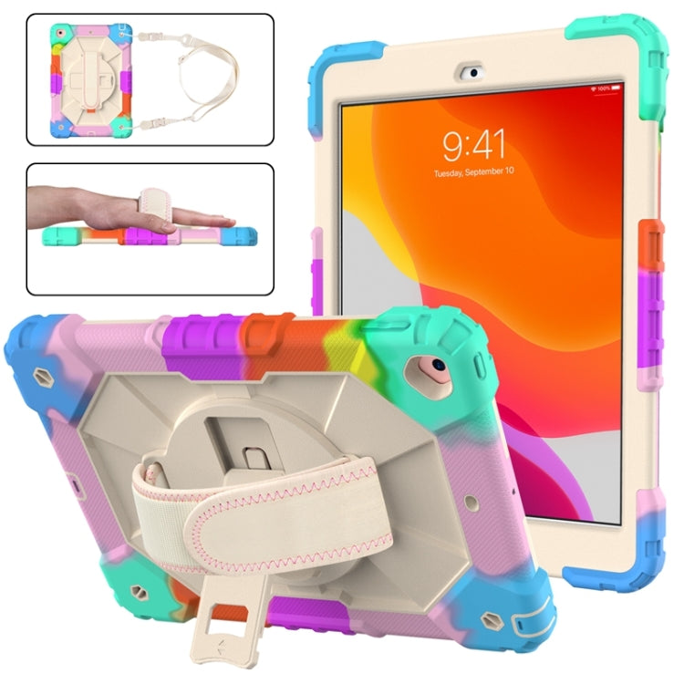 Coque de protection antichoc en silicone et PC avec support et bandoulière, motif robot contrasté, pour iPad 10.2 (2021/2020/2019)