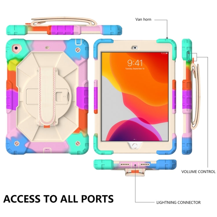 Coque de protection antichoc en silicone et PC avec support et bandoulière, motif robot contrasté, pour iPad 10.2 (2021/2020/2019)