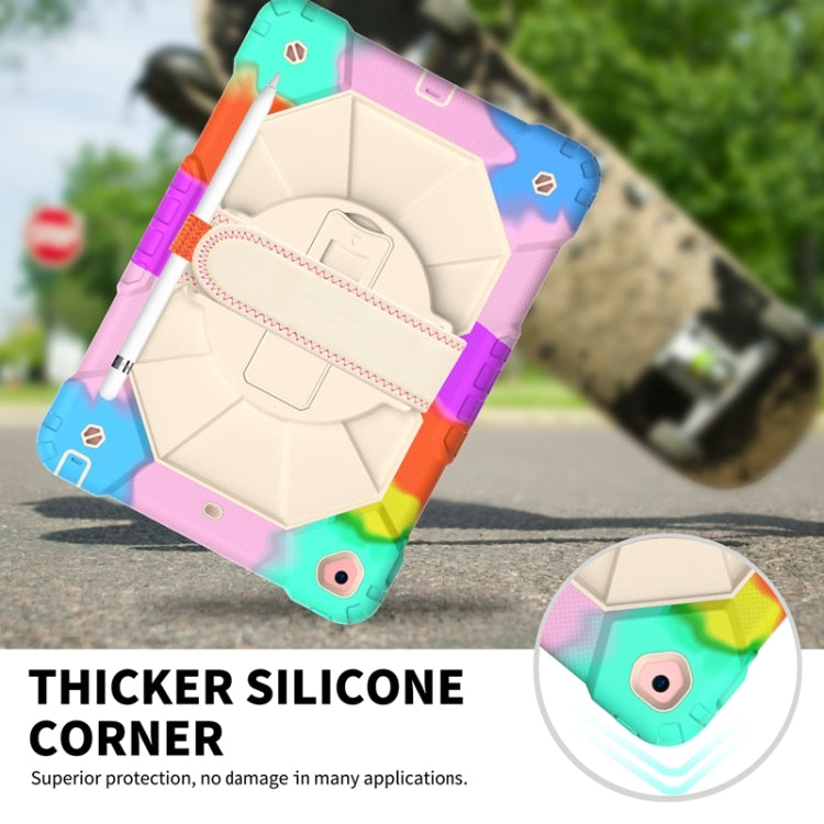 Coque de protection antichoc en silicone et PC avec support et bandoulière, motif robot contrasté, pour iPad 10.2 (2021/2020/2019)