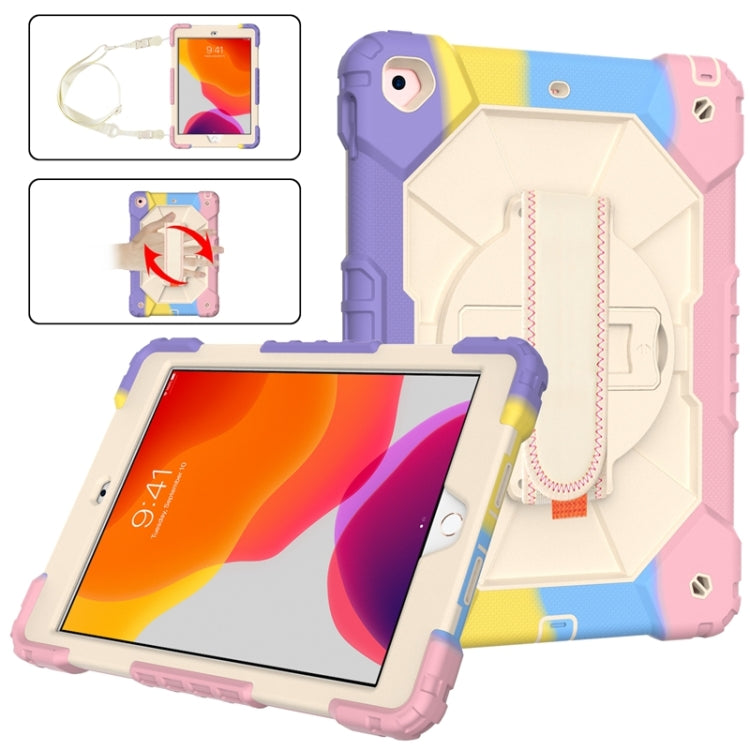 Coque de protection antichoc en silicone et PC avec support et bandoulière, motif robot contrasté, pour iPad 10.2 (2021/2020/2019)
