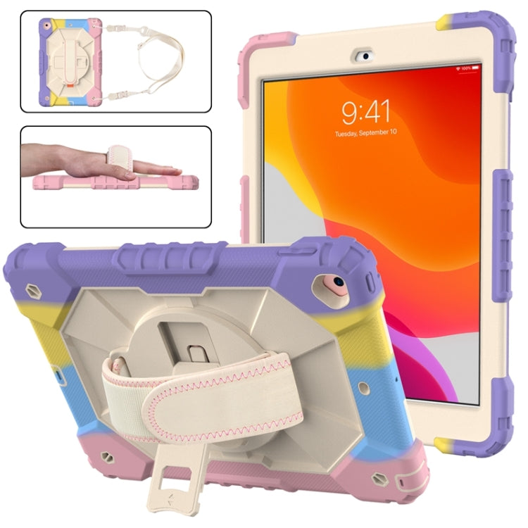 Coque de protection antichoc en silicone et PC avec support et bandoulière, motif robot contrasté, pour iPad 10.2 (2021/2020/2019)