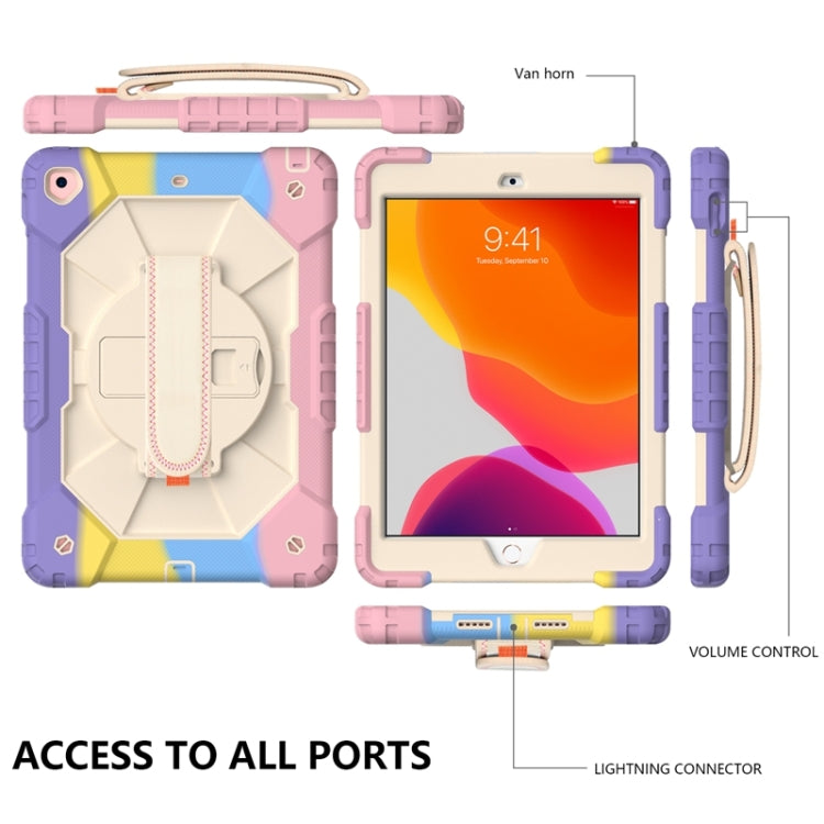 Coque de protection antichoc en silicone et PC avec support et bandoulière, motif robot contrasté, pour iPad 10.2 (2021/2020/2019)