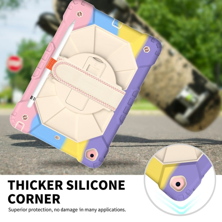 Coque de protection antichoc en silicone et PC avec support et bandoulière, motif robot contrasté, pour iPad 10.2 (2021/2020/2019)