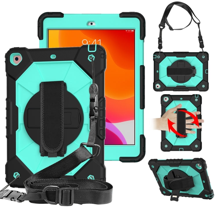 Coque de protection antichoc en silicone et PC avec support et bandoulière, motif robot contrasté, pour iPad 10.2 (2021/2020/2019)