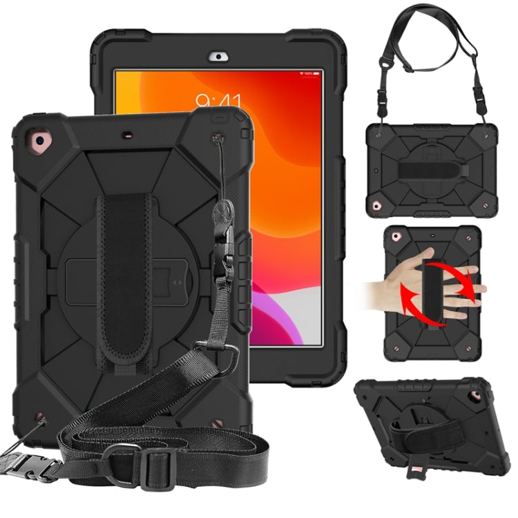 Coque de protection antichoc en silicone et PC avec support et bandoulière, motif robot contrasté, pour iPad 10.2 (2021/2020/2019)