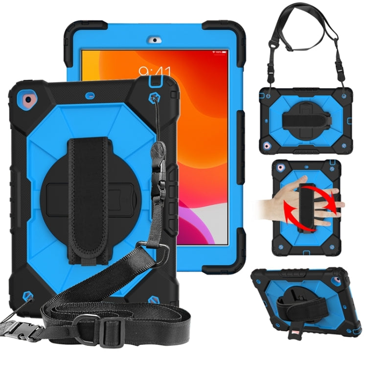 Coque de protection antichoc en silicone et PC avec support et bandoulière, motif robot contrasté, pour iPad 10.2 (2021/2020/2019)