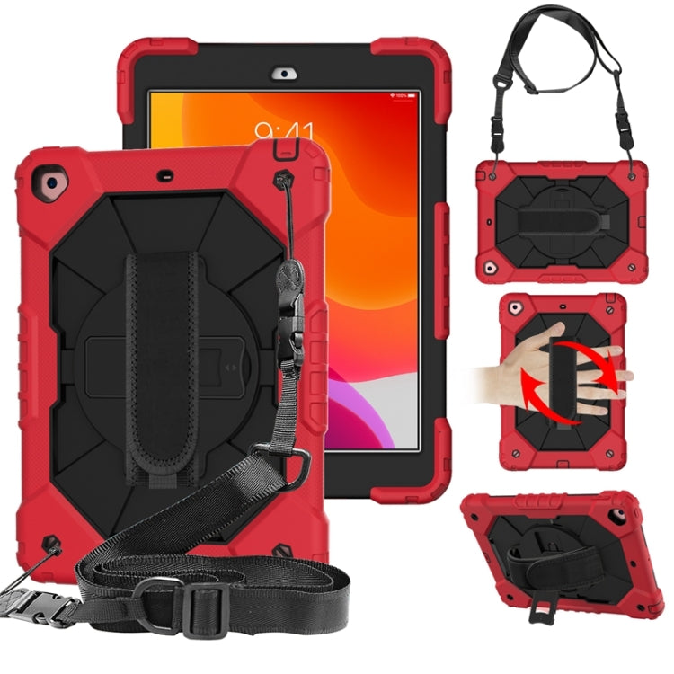 Coque de protection antichoc en silicone et PC avec support et bandoulière, motif robot contrasté, pour iPad 10.2 (2021/2020/2019)