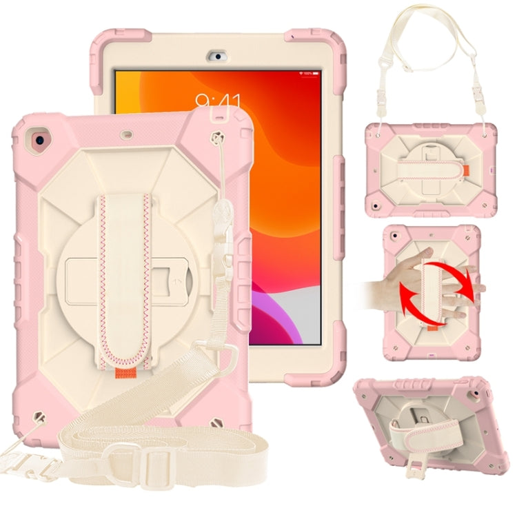 Coque de protection antichoc en silicone et PC avec support et bandoulière, motif robot contrasté, pour iPad 10.2 (2021/2020/2019)