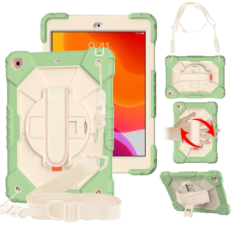 Coque de protection antichoc en silicone et PC avec support et bandoulière, motif robot contrasté, pour iPad 10.2 (2021/2020/2019)