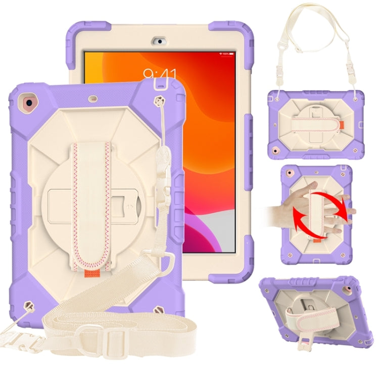 Coque de protection antichoc en silicone et PC avec support et bandoulière, motif robot contrasté, pour iPad 10.2 (2021/2020/2019)
