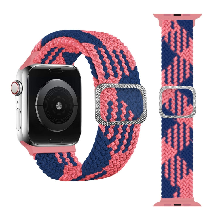 Buckle Braided Elastic Strap Watch Band For Apple Watch Series 9&8&7 41mm / SE 3&SE 2&6&SE&5&4 40mm / 3&2&1 38mm(Rainbow Color), For Apple Watch Series 8&7 41mm / SE 2&6&SE&5&4 40mm / 3&2&1 38mm