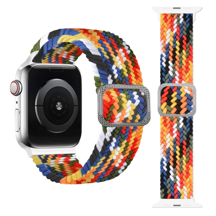 Buckle Braided Elastic Strap Watch Band For Apple Watch Series 9&8&7 41mm / SE 3&SE 2&6&SE&5&4 40mm / 3&2&1 38mm(Rainbow Color), For Apple Watch Series 7 41mm / 6 & SE & 5 & 4 40mm / 3 & 2 & 1 38mm�������������������������������������������������������...