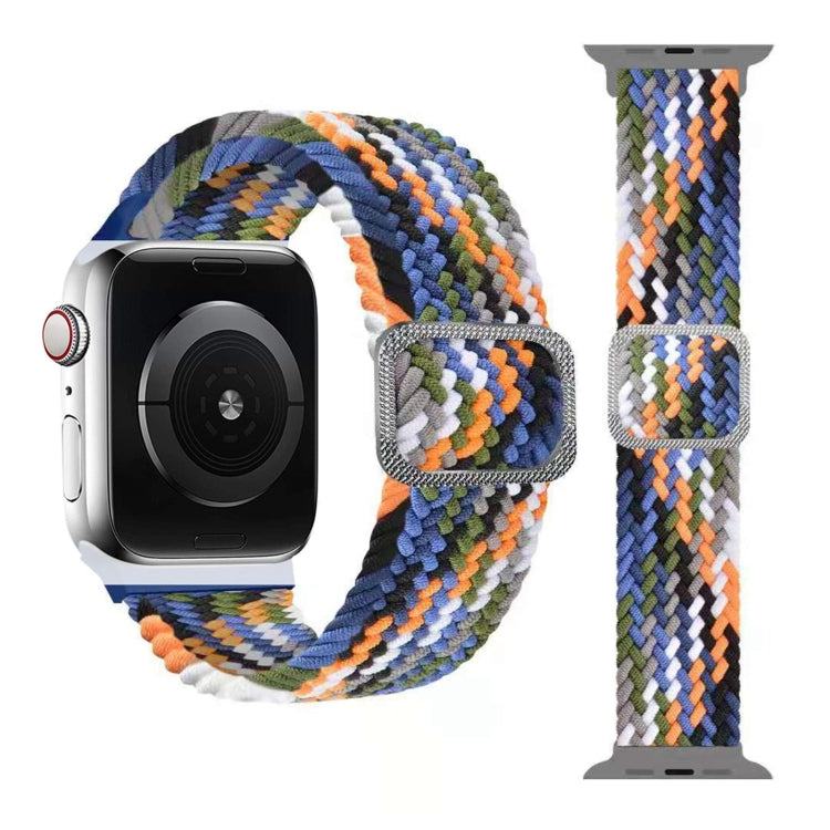 Buckle Braided Elastic Strap Watch Band For Apple Watch Series 9&8&7 41mm / SE 3&SE 2&6&SE&5&4 40mm / 3&2&1 38mm(Rainbow Color), For Apple Watch Series 8&7 41mm / SE 2&6&SE&5&4 40mm / 3&2&1 38mm