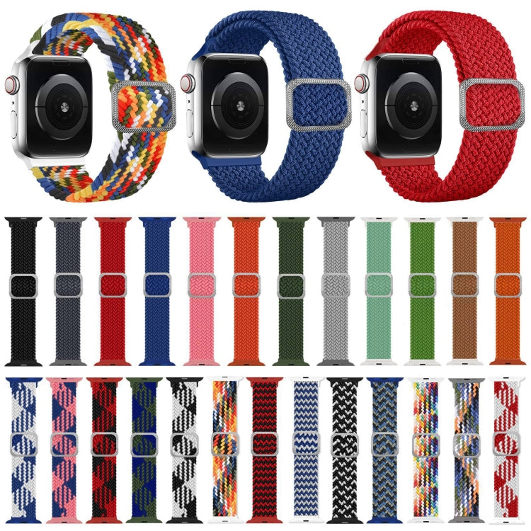 Buckle Braided Elastic Strap Watch Band For Apple Watch Series 9&8&7 41mm / SE 3&SE 2&6&SE&5&4 40mm / 3&2&1 38mm(Rainbow Color), For Apple Watch Series 7 41mm / 6 & SE & 5 & 4 40mm / 3 & 2 & 1 38mm�������������������������������������������������������...