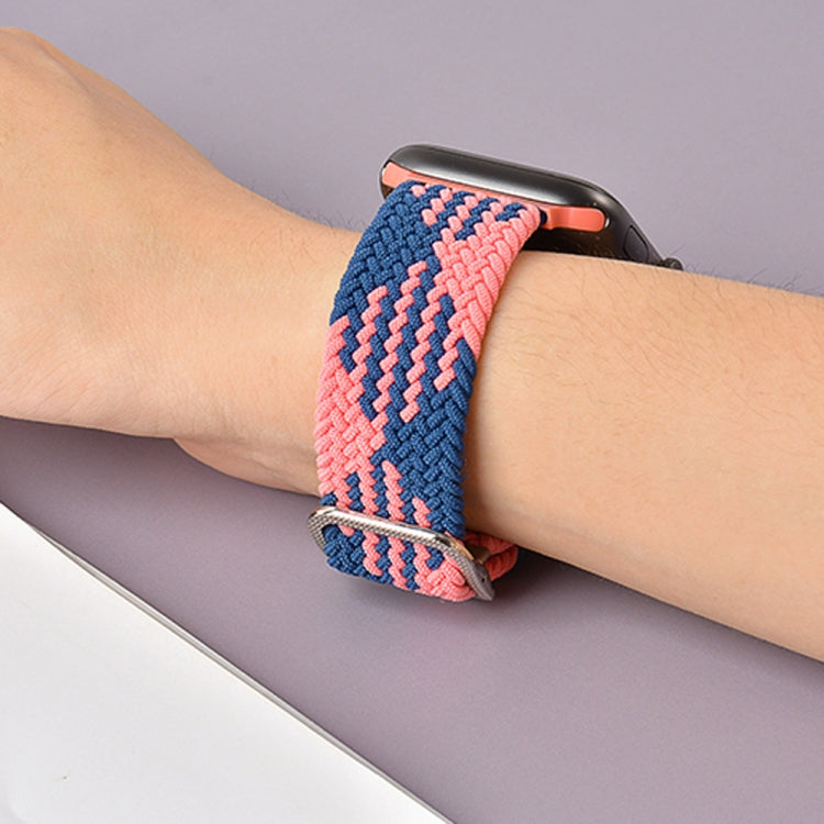 Buckle Braided Elastic Strap Watch Band For Apple Watch Series 9&8&7 41mm / SE 3&SE 2&6&SE&5&4 40mm / 3&2&1 38mm(Rainbow Color), For Apple Watch Ultra 49mm / Series 8&7 45mm / SE 2&6&SE&5&4 44mm / 3&2&1 42mm