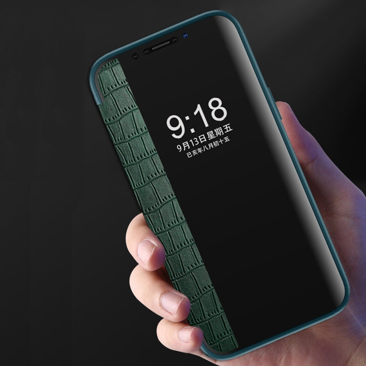 Crocodile Texture Display Window Horizontal Flip Leather Case, For iPhone 11