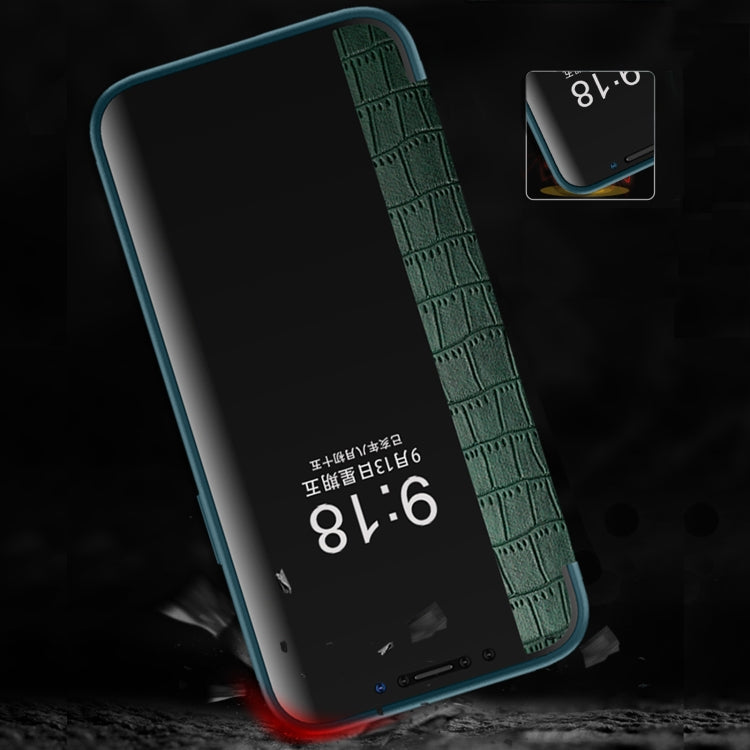 Crocodile Texture Display Window Horizontal Flip Leather Case, For iPhone 11