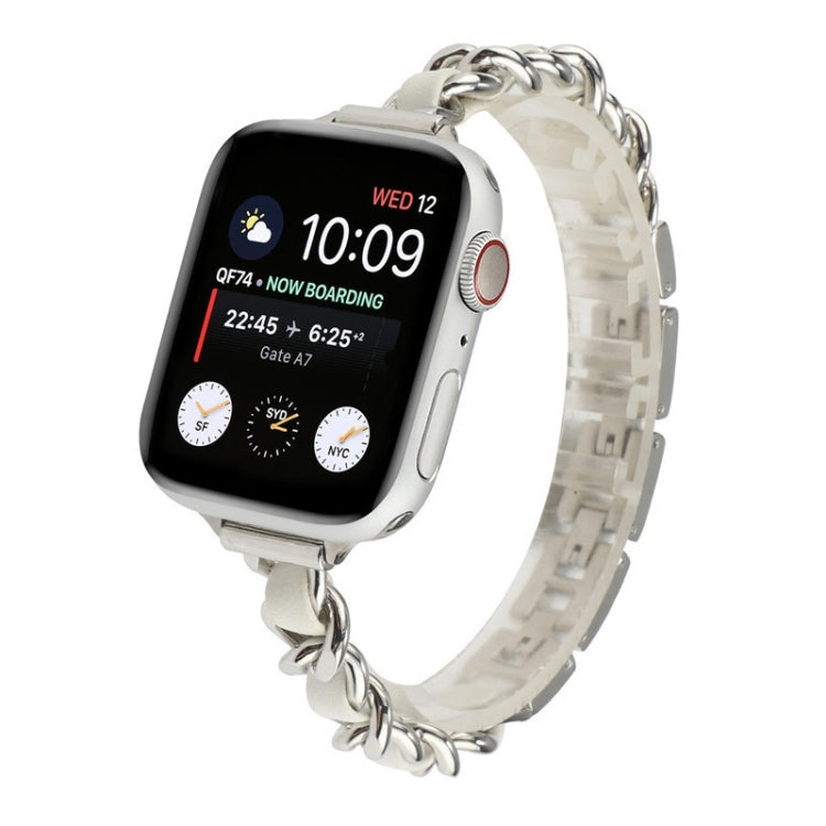 Small Waist Seven Beads Stainless Steel Strap Watchband For Apple Watch Series 6 & SE &, For Apple Watch Ultra 49mm / Series 8&7 45mm / SE 2&6&SE&5&4 44mm / 3&2&1 42mm, For Apple Watch Series 8&7 41mm / SE 2&6&SE&5&4 40mm / 3&2&1 38mm������������������...
