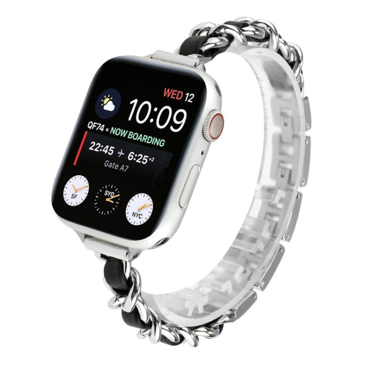 Small Waist Seven Beads Stainless Steel Strap Watchband For Apple Watch Series 6 & SE &, For Apple Watch Ultra 49mm / Series 8&7 45mm / SE 2&6&SE&5&4 44mm / 3&2&1 42mm, For Apple Watch Series 8&7 41mm / SE 2&6&SE&5&4 40mm / 3&2&1 38mm������������������...