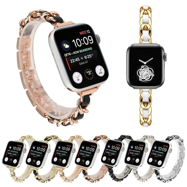 Small Waist Seven Beads Stainless Steel Strap Watchband For Apple Watch Series 6 & SE &, For Apple Watch Ultra 49mm / Series 8&7 45mm / SE 2&6&SE&5&4 44mm / 3&2&1 42mm, For Apple Watch Series 8&7 41mm / SE 2&6&SE&5&4 40mm / 3&2&1 38mm������������������...