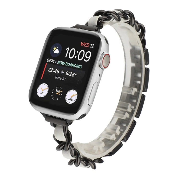 Small Waist Seven Beads Stainless Steel Strap Watchband For Apple Watch Series 6 & SE &, For Apple Watch Ultra 49mm / Series 8&7 45mm / SE 2&6&SE&5&4 44mm / 3&2&1 42mm, For Apple Watch Series 8&7 41mm / SE 2&6&SE&5&4 40mm / 3&2&1 38mm������������������...