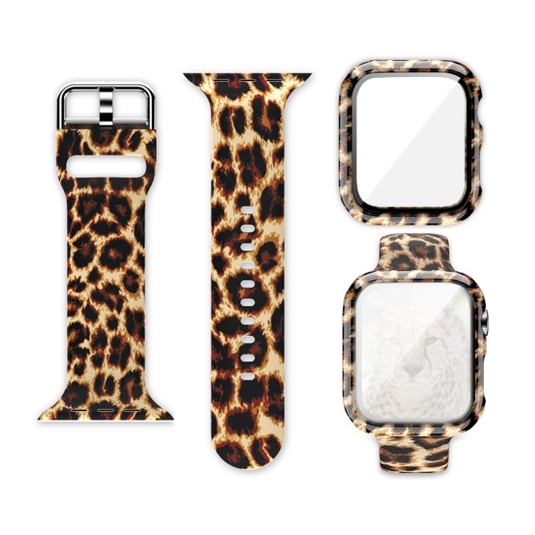 Silicone Printing Integrated Replacement Watch Case Watchband, For Apple Watch Series  7  45mm / & 6 & SE & 5 & 4 44mm