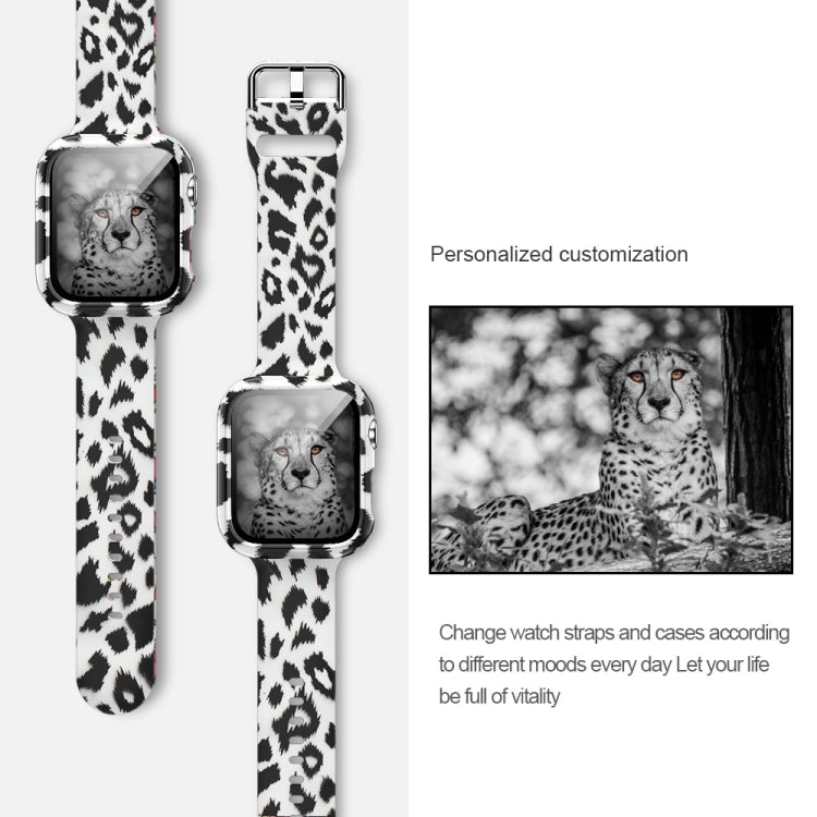 Silicone Printing Integrated Replacement Watch Case Watchband, For Apple Watch Series 7  41mm / & 6 & SE & 5 & 4 40mm