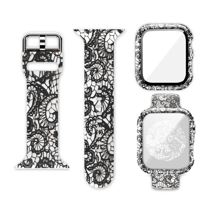 Silicone Printing Integrated Replacement Watch Case Watchband, For Apple Watch Series 7  41mm / & 6 & SE & 5 & 4 40mm