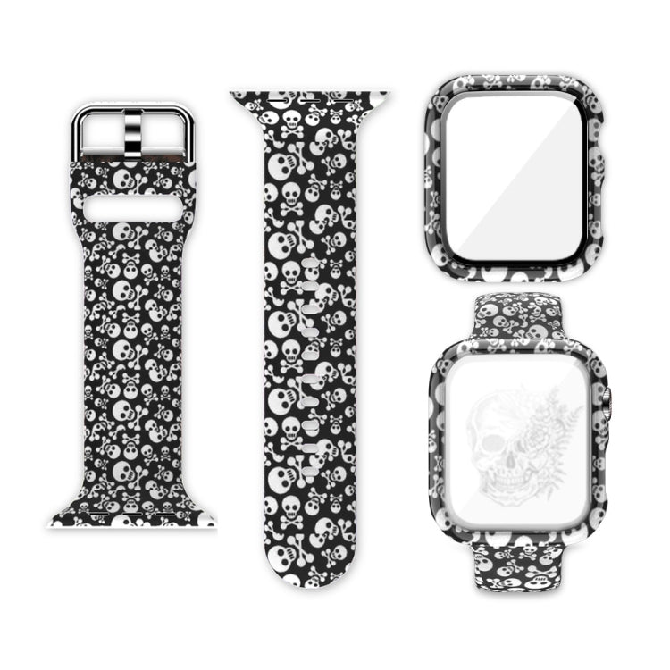Silicone Printing Integrated Replacement Watch Case Watchband, For Apple Watch Series 7  41mm / & 6 & SE & 5 & 4 40mm