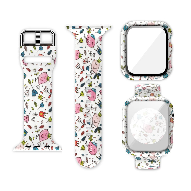Silicone Printing Integrated Replacement Watch Case Watchband, For Apple Watch Series 3 & 2 & 1 42mm