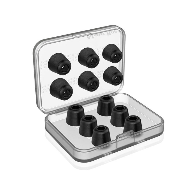 6 Pairs New Bee NB-M1 Slow Rebound Memory Foam Ear Caps with Storage Box, Suitable for 5mm-7mm Earphone Plugs, Memory Foam Black