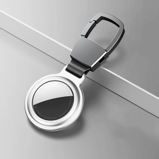 Lightweight aluminum alloy enclosure safeguarding AirTag from drops and impacts