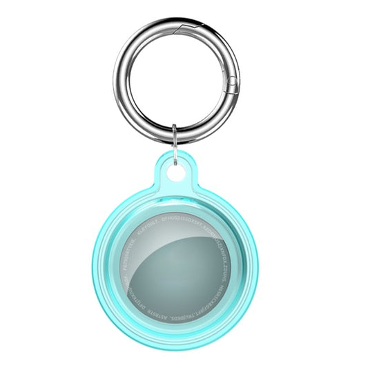 Protective AirTag case with integrated keychain loop and shock-absorbing material