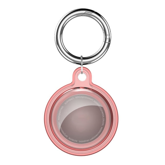 AirTag keychain attachment showing carabiner hook and secure fastening mechanism