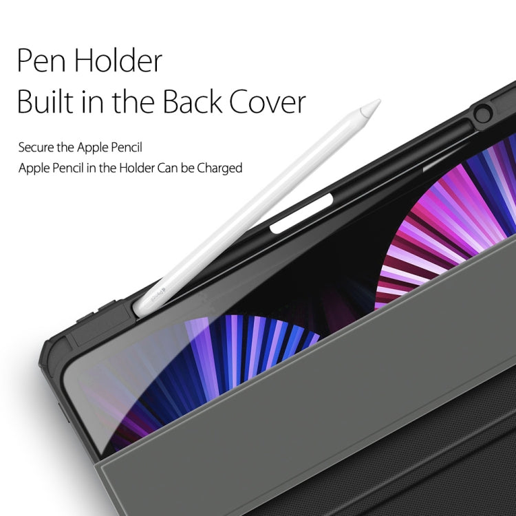 Étui à rabat horizontal antichoc DUX DUCIS TOBY en cuir PU + PC + TPU avec support, emplacement pour stylo et fonction veille/réveil, pour iPad Pro 11 (2022/2021/2020) et iPad Pro 12.9 (2022/2021/2020).